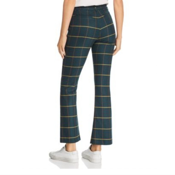 Anine Bing Cindy Flair Pants Green Plaid - Picture 9 of 16